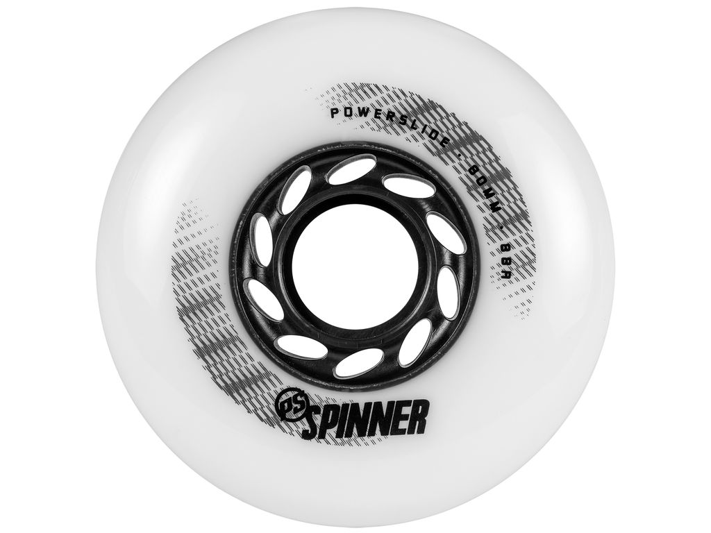 White Powerslide Spinner wheels of 80 mm and 88A durometer